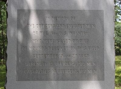 16th United States Infantry Marker. Click for full size. 16th United States Infantry Marker image. Click for full size.