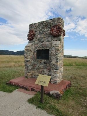 Wagon Box Monument Marker. Click for full size. Wagon Box Monument Marker image. Click for full size.
