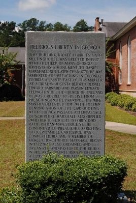Religious Liberty in Georgia Marker image. Click for full size.