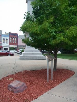 Sister Cities Marker, Rock, and Tree image. Click for full size.