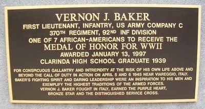 Vernon J. Baker Marker image. Click for full size.