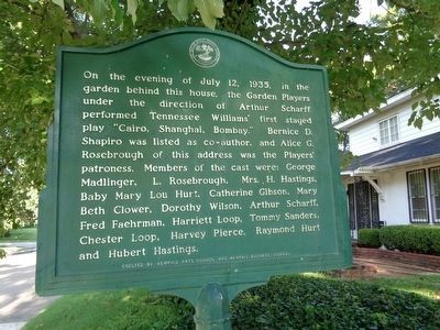 Untitled Tennessee Williams Marker. Click for full size. Untitled Tennessee Williams Marker image. Click for full size.