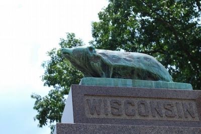 Badger atop the memorial image. Click for full size.