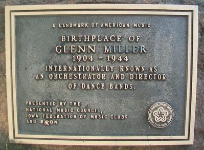 Birthplace of Glenn Miller Marker. Click for full size. Birthplace of Glenn Miller Marker image. Click for full size.