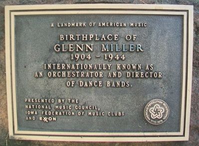 Birthplace of Glenn Miller Marker image. Click for full size.