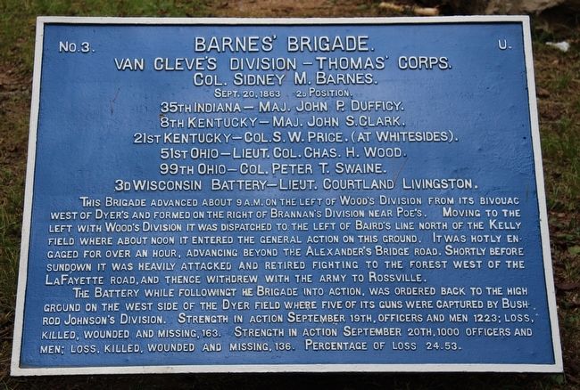 Barnes' Brigade Marker image. Click for full size.
