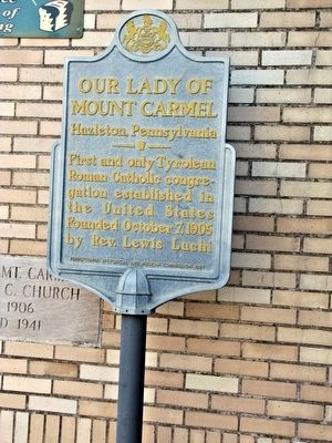 Our Lady of Mount Carmel Marker. Click for full size. Our Lady of Mount Carmel Marker image. Click for full size.
