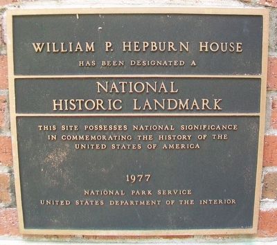 William P. Hepburn House NHL Marker image. Click for full size.