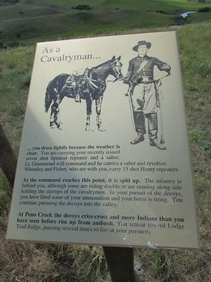 As a Cavalryman . . . Marker. Click for full size. As a Cavalryman . . . Marker image. Click for full size.