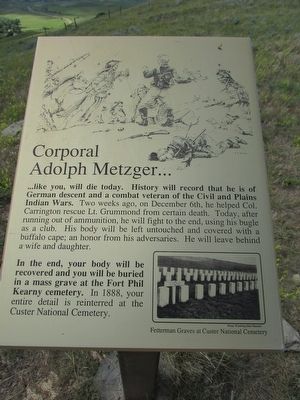 Corporal Adolph Metzger . . . Marker. Click for full size. Corporal Adolph Metzger . . . Marker image. Click for full size.