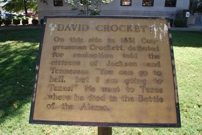 David Crockett Marker. Click for full size. David Crockett Marker image. Click for full size.