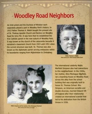 Woodley Road Neighbors Marker image. Click for full size.