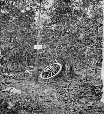 <i>Spot in woods where Gen. James B. McPherson was killed, July 22, 1864</i> image. Click for full size.