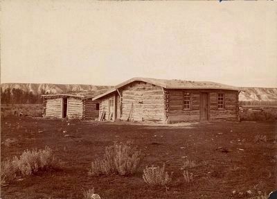 Log cabin on the Chimney-Butte Ranch near Medora, N.D., the home of President Roosevelt, 1883-84 image. Click for full size.