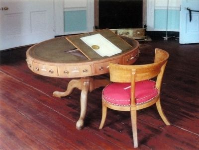 President Madison Signed the Treaty of Ghent on this table. image. Click for full size.