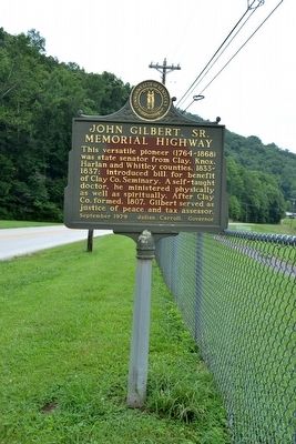 John Gilbert, Sr. Memorial Highway Marker image. Click for full size.