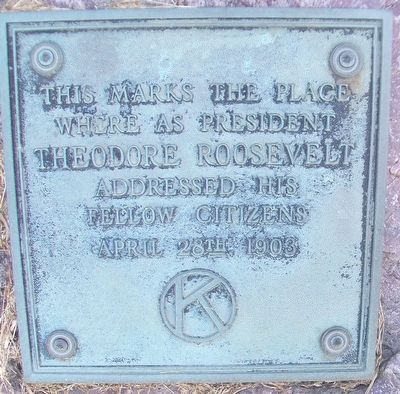 Theodore Roosevelt Speech Site Marker. Click for full size. Theodore Roosevelt Speech Site Marker image. Click for full size.