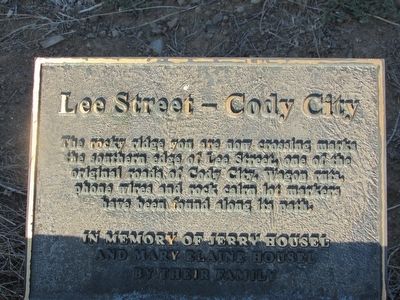 Lee Street – Cody City Marker image. Click for full size.
