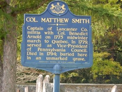 Col. Matthew Smith Marker image. Click for full size.