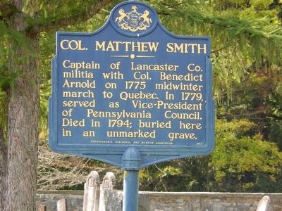 Col. Matthew Smith Marker. Click for full size. Col. Matthew Smith Marker image. Click for full size.