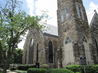Negro Fine Arts School Marker and First United Methodist Church. Click for full size. Negro Fine Arts School Marker and First United Methodist Church image. Click for full size.