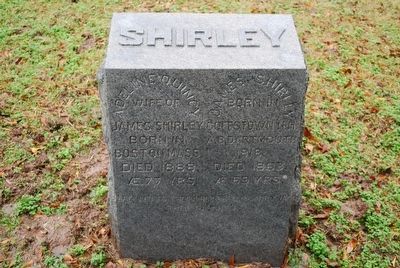 James & Adeline Shirley Gravestone. Click for full size. James & Adeline Shirley Gravestone image. Click for full size.
