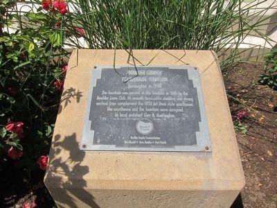 Boulder County Courthouse Fountain Marker. Click for full size. Boulder County Courthouse Fountain Marker image. Click for full size.