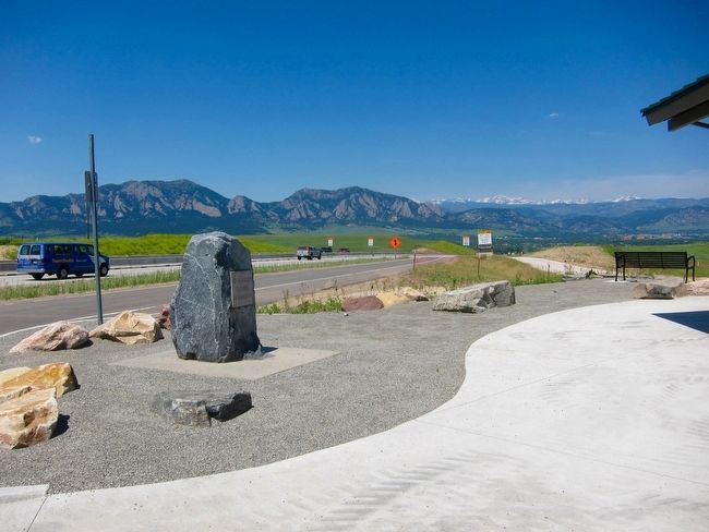 The Denver-Boulder Turnpike Marker - Wide View image. Click for full size.