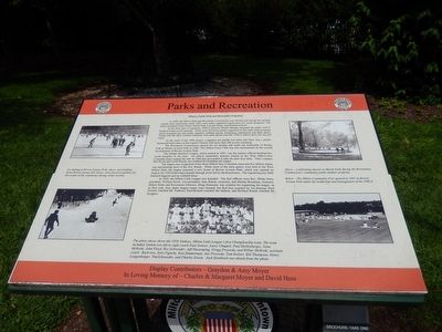 Milton's Early Park and Recreation Programs Marker. Click for full size. Milton's Early Park and Recreation Programs Marker image. Click for full size.
