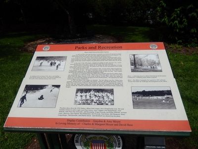 Milton's Early Park and Recreation Programs Marker image. Click for full size.