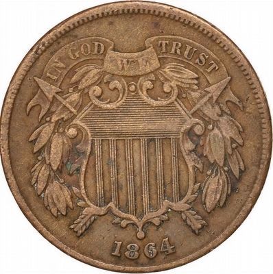 Two-Cent Piece Showing "In God We Trust" Motto image. Click for full size.