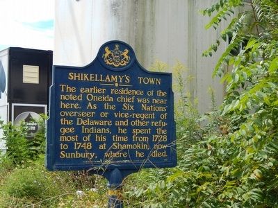 Shikellamy's Town Marker image. Click for full size.