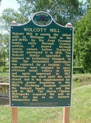Wolcott Mill Marker. Click for full size. Wolcott Mill Marker image. Click for full size.