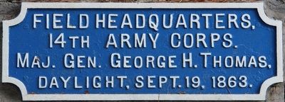 Thomas' Headquarters Shell Monument Marker. Click for full size. Thomas' Headquarters Shell Monument Marker image. Click for full size.