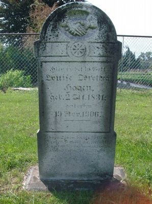 Example gravestone with German writing image. Click for full size.