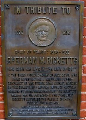 Sherman M Ricketts Marker. Click for full size. Sherman M Ricketts Marker image. Click for full size.