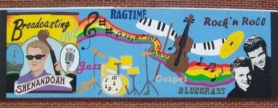 Music Programming Mural on KMA Radio Station Wall image. Click for full size.
