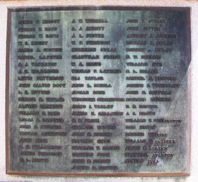 Civil War Memorial Honor Roll. Click for full size. Civil War Memorial Honor Roll image. Click for full size.