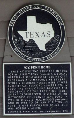 W.Y. Penn Home Texas Historical Marker image. Click for full size.