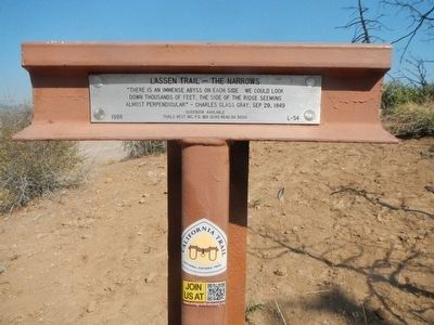 Lassen Trail - The Narrows Marker image. Click for full size.