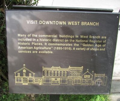 Visit Downtown West Branch Marker image. Click for full size.