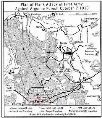 Lost Battalion Map image. Click for full size.
