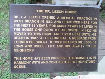 The Dr. Leech House Marker image. Click for full size.