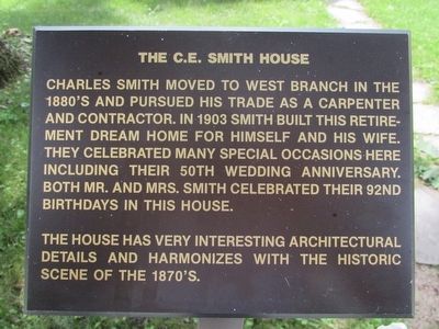 The C.E. Smith House Marker image. Click for full size.