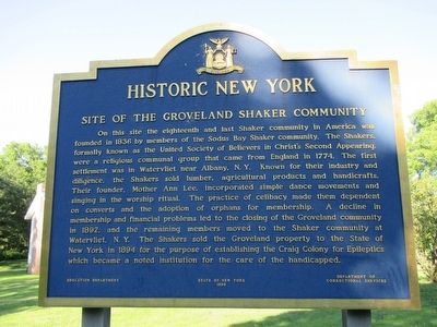 Site of the Groveland Shaker Community Marker image. Click for full size.