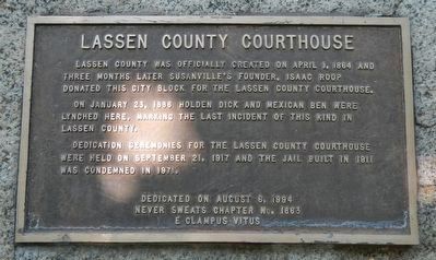 Lassen County Courthouse Marker image. Click for full size.