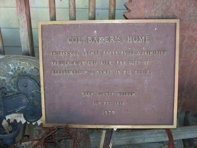 Col. Thomas Baker's Home Marker image. Click for full size.