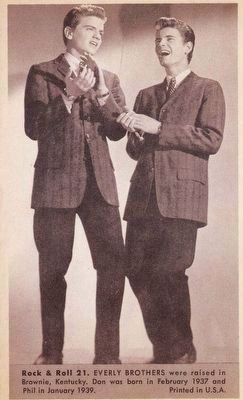 The Everly Brothers Rock and Roll Arcade Card. Click for full size. The Everly Brothers Rock and Roll Arcade Card image. Click for full size.