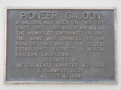 Pioneer Saloon Marker image. Click for full size.