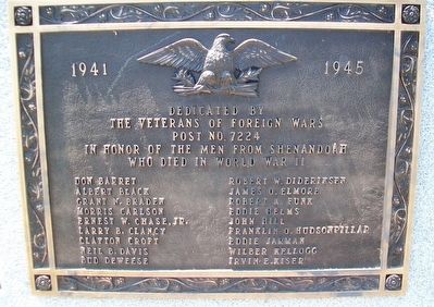 World War II Memorial Marker. Click for full size. World War II Memorial Marker image. Click for full size.
